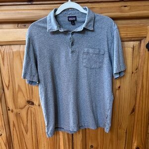 Patagonia Short Sleeve Shirt Collared Cotton Gray Men's‎ Size Small